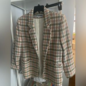 VINTAGE New Frontier Pastel Houndstooth Blazer P/XS/S
